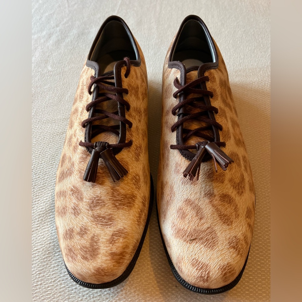 New in Box Ladies FootJoy Tailored Collection Animal Print Golf Shoes Sz 7